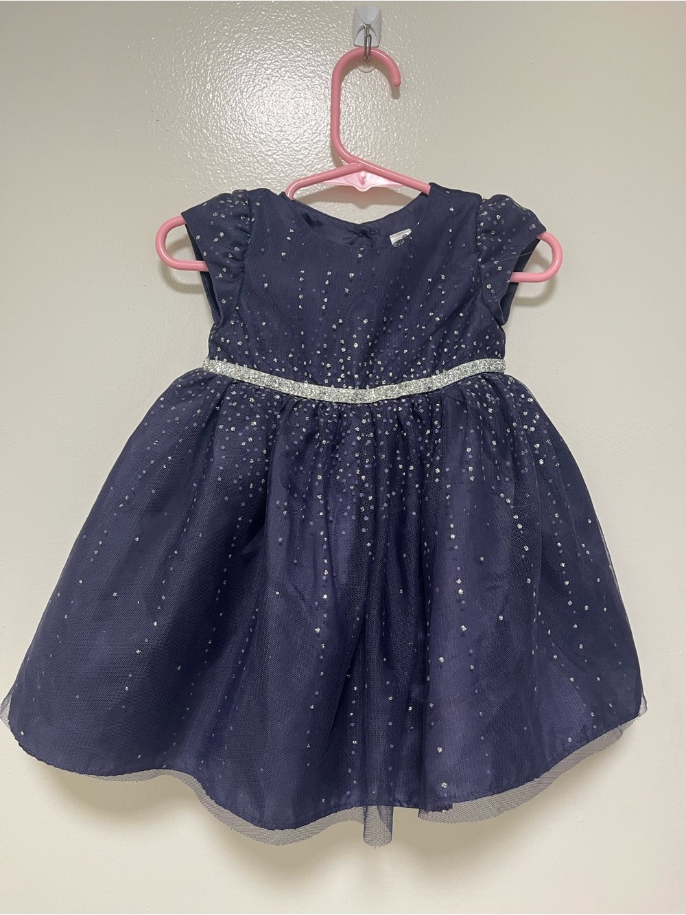 Cherokee Navy Dress with Silver Sparkle Waistband